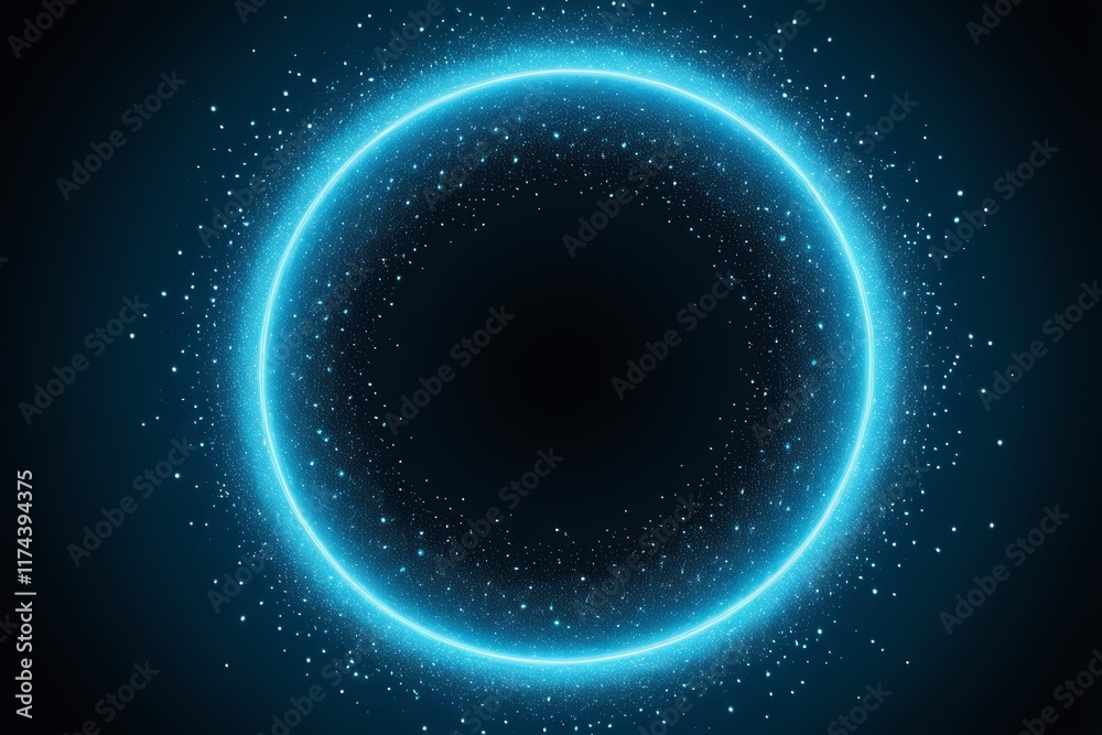 a blue glowing circle with stars and a dark background a blue glowing circle with stars and a dark background