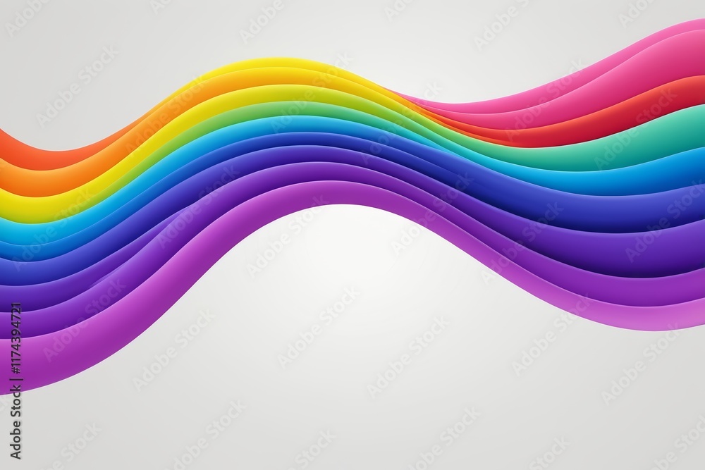 Fototapeta premium a close up of a rainbow colored wave on a white background