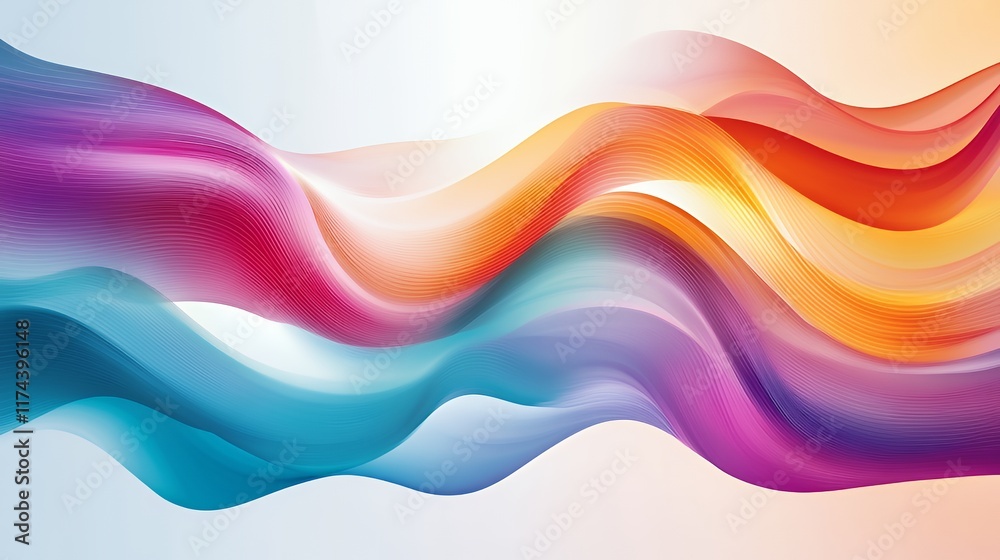 Abstract Colorful Waves Flowing Design Abstract Colorful Waves Flowing Design