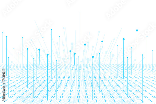 circuit lines technology abstract background. digital circuit lines and binary code privacy backdrop