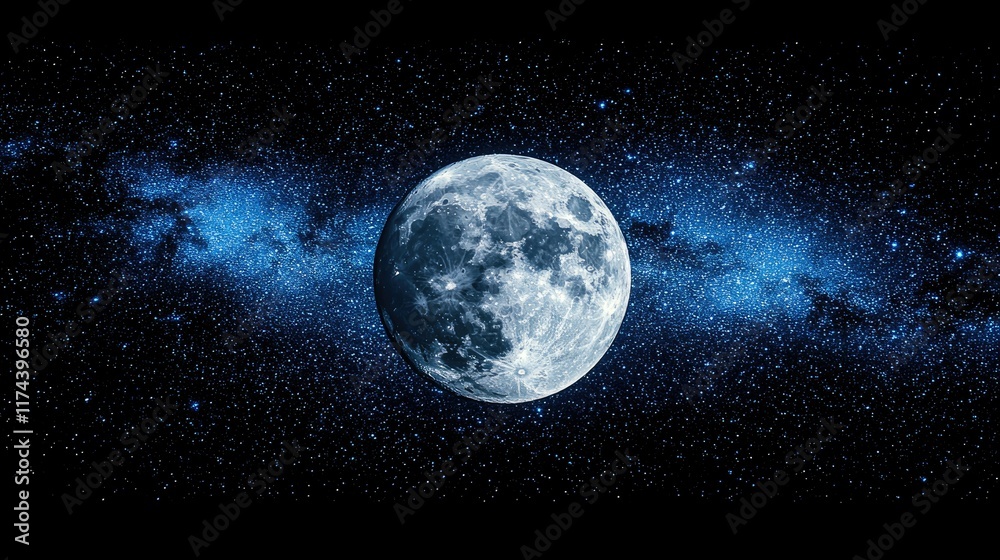 Obraz premium Moon in Cosmic Embrace