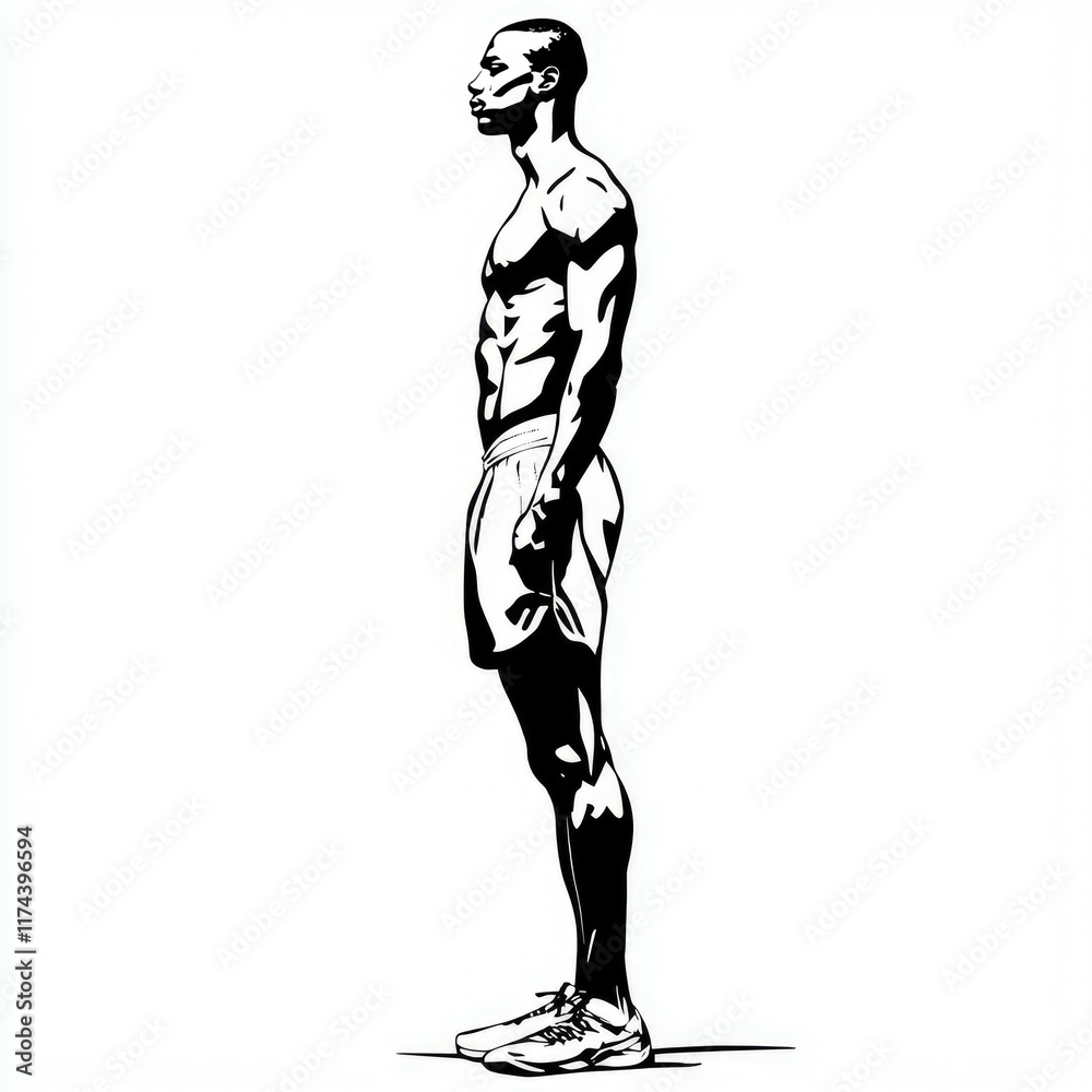 Muscular Man Profile Art Muscular Man Profile Art