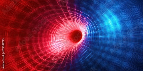 Fototapeta Naklejka Na Ścianę i Meble -  Red and blue spiral with a hole in the middle