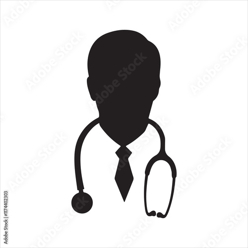 Doctor logo vector silhouette doctor icon on white background
