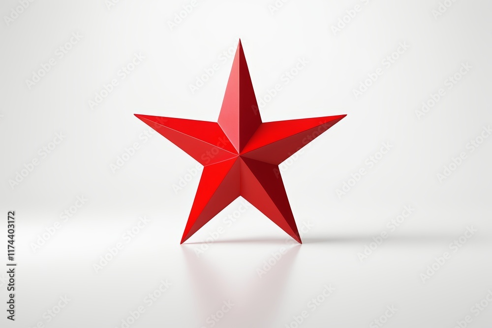 there is a red star that is standing on a white surface there is a red star that is standing on a white surface