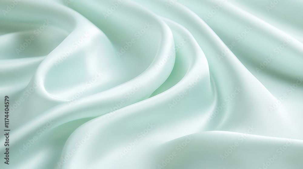 Obraz premium Soft Draped Mint Green Silk Fabric Texture