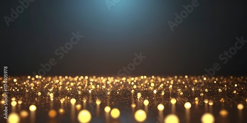 Golden Lights Sparkle Across Dark Background