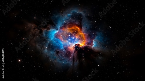 Stunning Celestial Tapestry:  Cosmic Nebula in Vibrant Hues