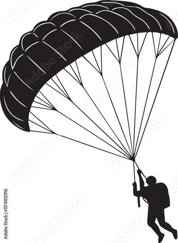 silhouette of a parachute