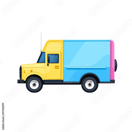 Colorful Delivery Truck Vector Illustration