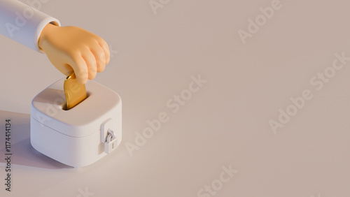 Zakat Hand 3D Illustration Background