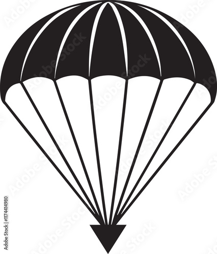 illustration of a parachute with a symbol of the world