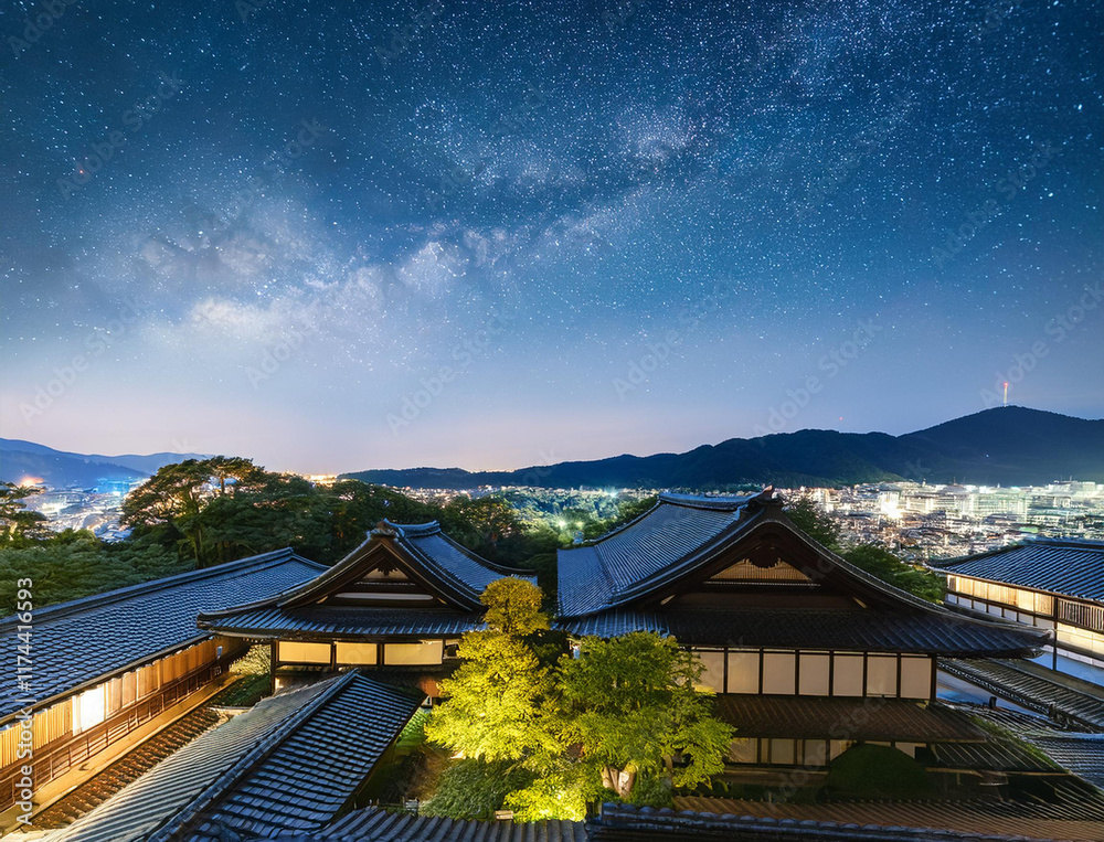 Obraz premium Generated image 日本の街並みの夜景