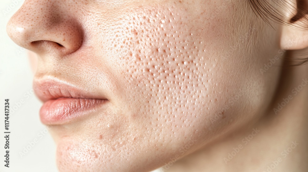 Obraz premium Close-Up of a Woman Smooth and Rejuvenated Skin Texture with Natural Flawless Appearance