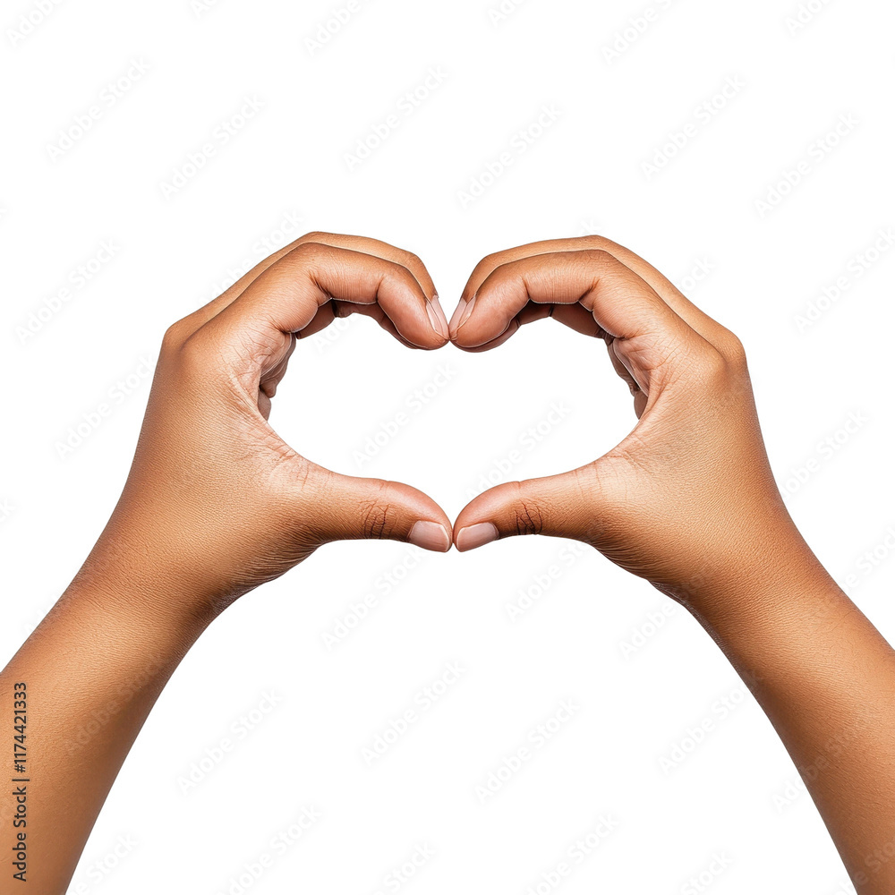 Obraz premium Hands Forming Heart Shape Against Black Background