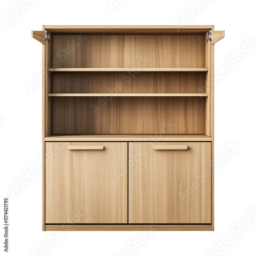 Modern foldout cabinet design isolated photo