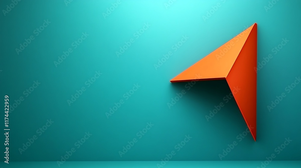 An Orange Arrow Against A Teal Background An Orange Arrow Against A Teal Background