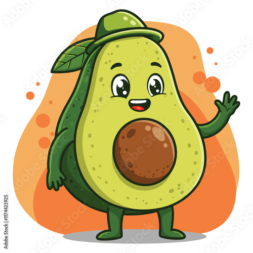 Cute vector set of avocado fruit character in vector illustration with white background 