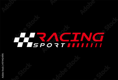 Race sport car stripe stickers, checker decals. Motocross competition retro emblems, motorsport championship  vector symbols or decals. logo vector