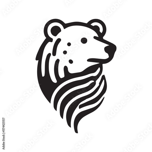 2d bear logo with white background