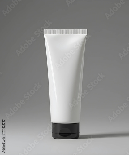 White Cosmetic tube isolated, Blank Cosmetic product branding mockup, face wash tube, cream tube , cream for skin care, white Mock up isolated background