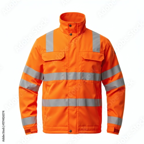 High Visibility Orange Work Jacket with Reflective Stripes Safety Gear Industrial Apparel