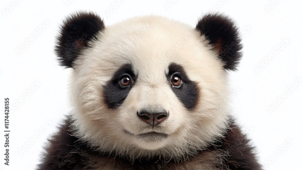 Adorable Panda Bear, Isolated White Background, High Resolution Stock Photo Adorable Panda Bear, Isolated White Background, High Resolution Stock Photo