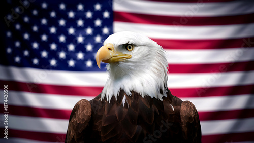 American Bald Eagle Background Image Happy Independence Day 4th of July photo