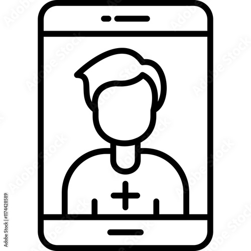 Patient on smartphone Icon