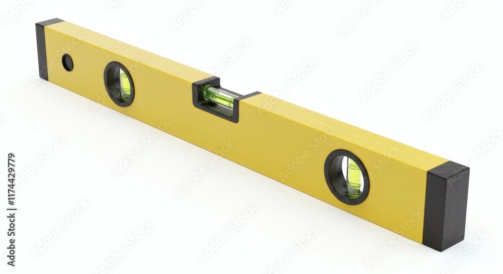 Professional Yellow Construction Level Tool Isolated on White Background Professional Yellow Construction Level Tool Isolated on White Background