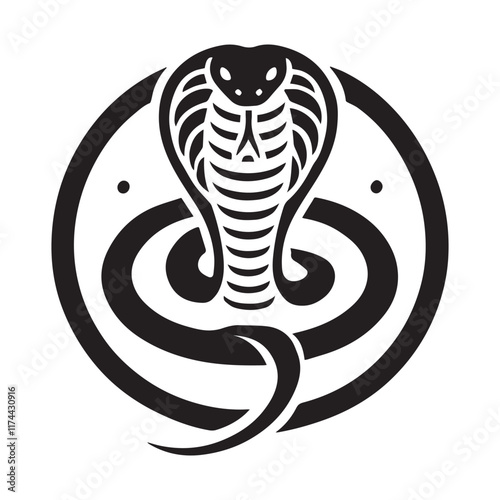 2d cobra snake logo with white background