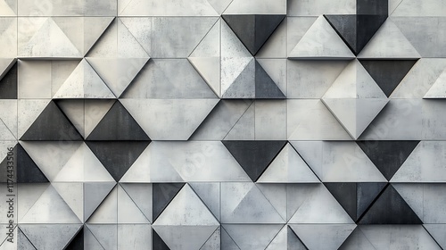 Obraz na płótnie A geometric triangular tile wallpaper with semigloss textures and black block highlights w salonie