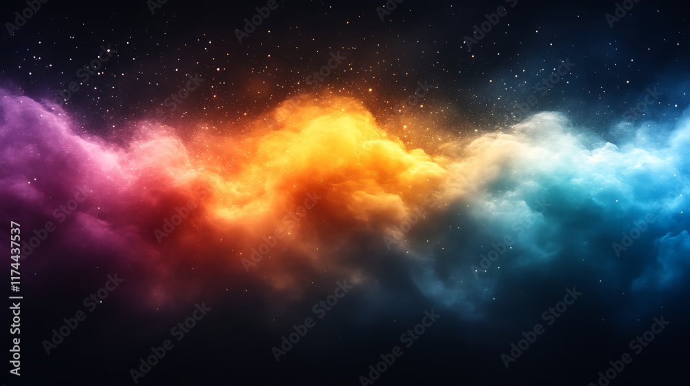 Fototapeta premium Colorful Nebula Clouds and Sparkling Starscape