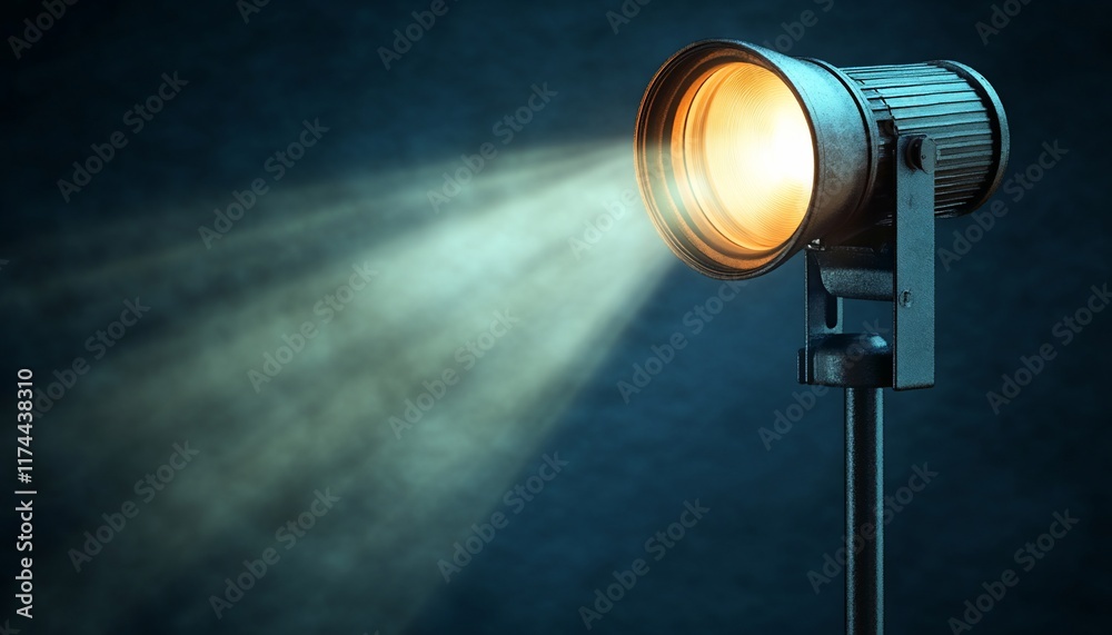 A spotlight illuminating a dark background, creating a dramatic effect. A spotlight illuminating a dark background, creating a dramatic effect.