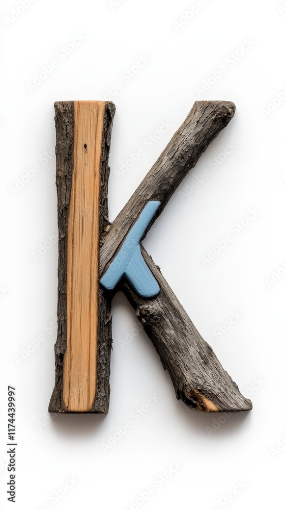 Rustic Wooden Letter K Natural Alphabet Crafts DIY Nature Spring Summer Eco Friendl Rustic Wooden Letter K Natural Alphabet Crafts DIY Nature Spring Summer Eco Friendl