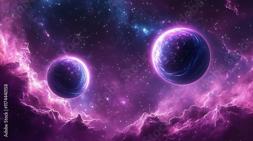 Twisting fractals glowing with neon brilliance in a celestial expanse