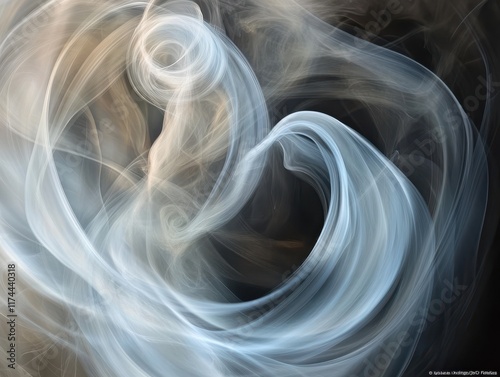 Smoke seems to dance in graceful spirals, the smoke swirling in the air, creating delicate patterns. The atmosphere is ethereal and calming, capturing a mesmerizing motion. photo