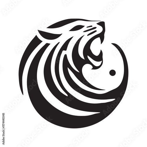 2d leopard logo with white background photo