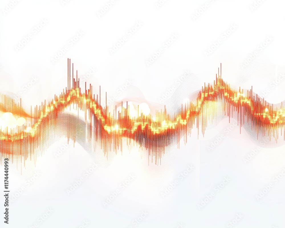 Obraz premium Abstract data visualization with dynamic wave patterns in vibrant colors.