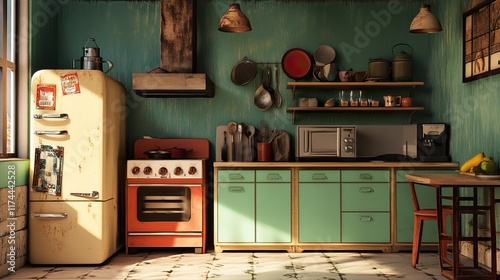 Vintage Kitchen Interior Design: Retro Home Decor photo