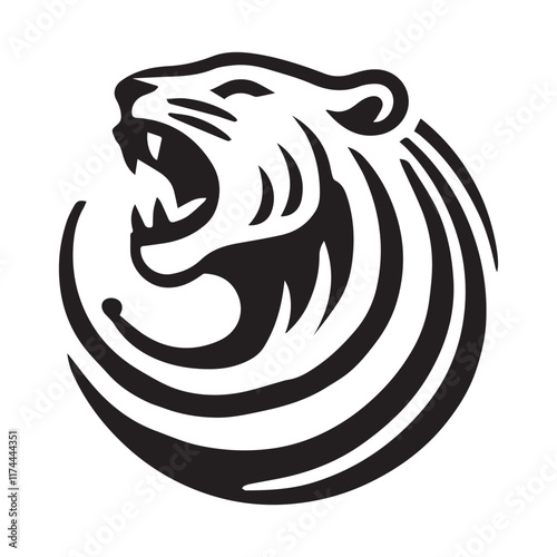 2d leopard logo with white background photo