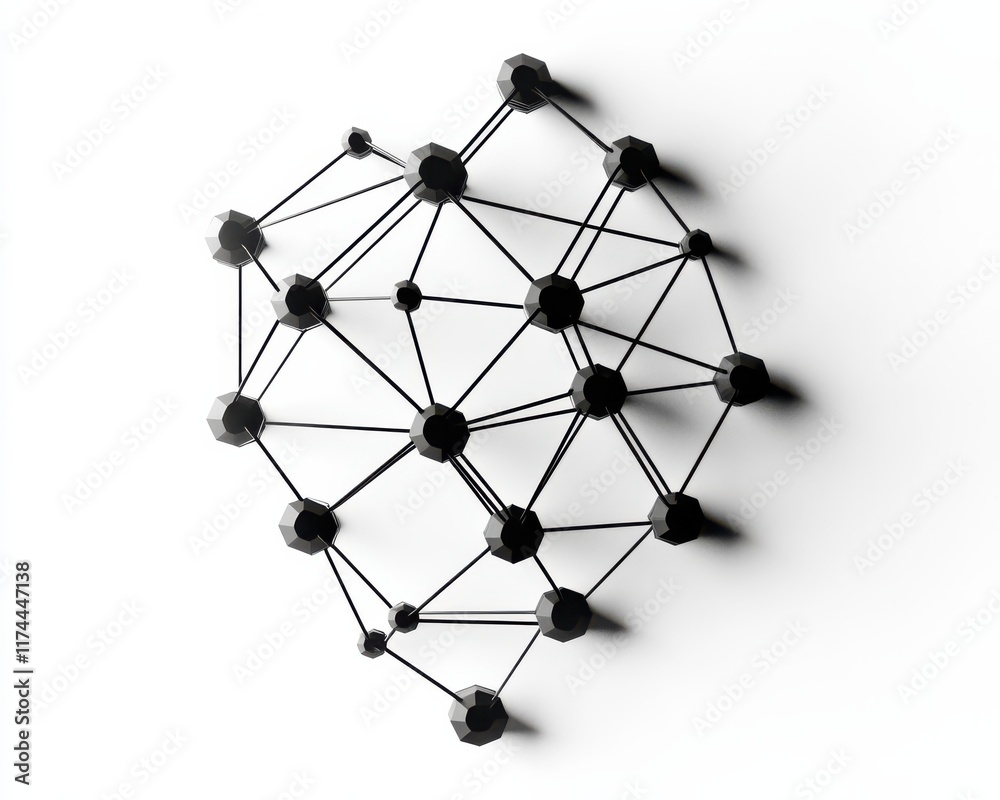 Abstract representation of interconnected nodes in a digital network design. Abstract representation of interconnected nodes in a digital network design.