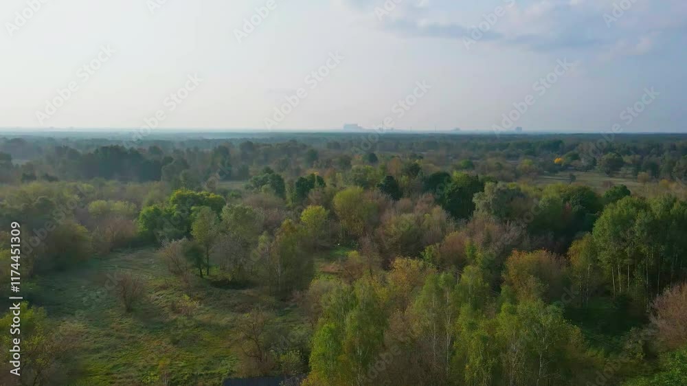 Drone view of Crasne village in the Odesa Oblast, chernobyl Exclusion Zone of Ukraine. Drone view of Crasne village in the Odesa Oblast, chernobyl Exclusion Zone of Ukraine.