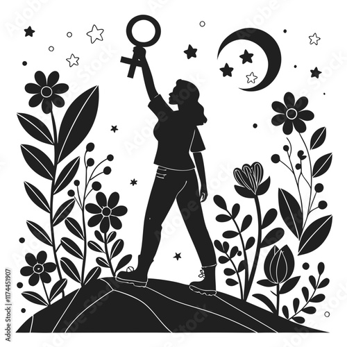 international women's day silhouette vector illustration