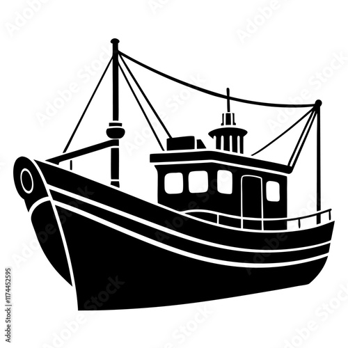 silhouette of a fishing boat