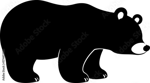 a cute bear silhouette vector art photo