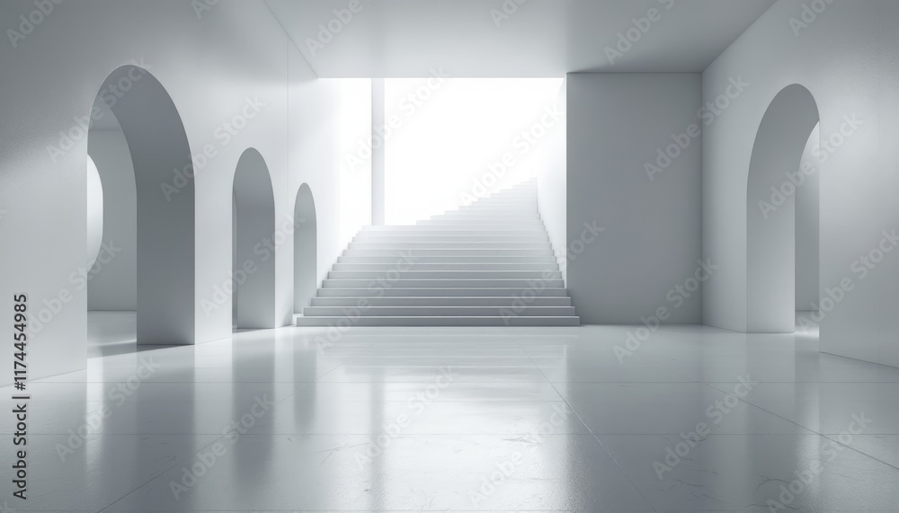 Obraz premium corridor with columns and windows