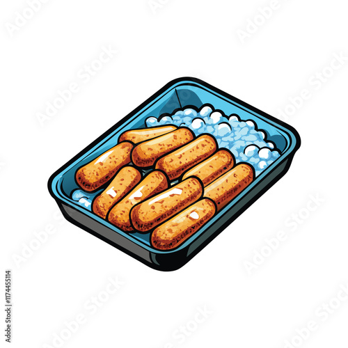 A frosty glass filled with frozen mozzarella sticks, ready to be dipped in marinara sauce.