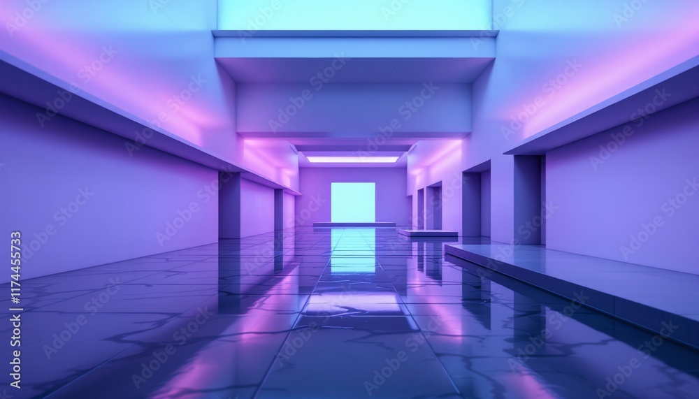 blue corridor in the office