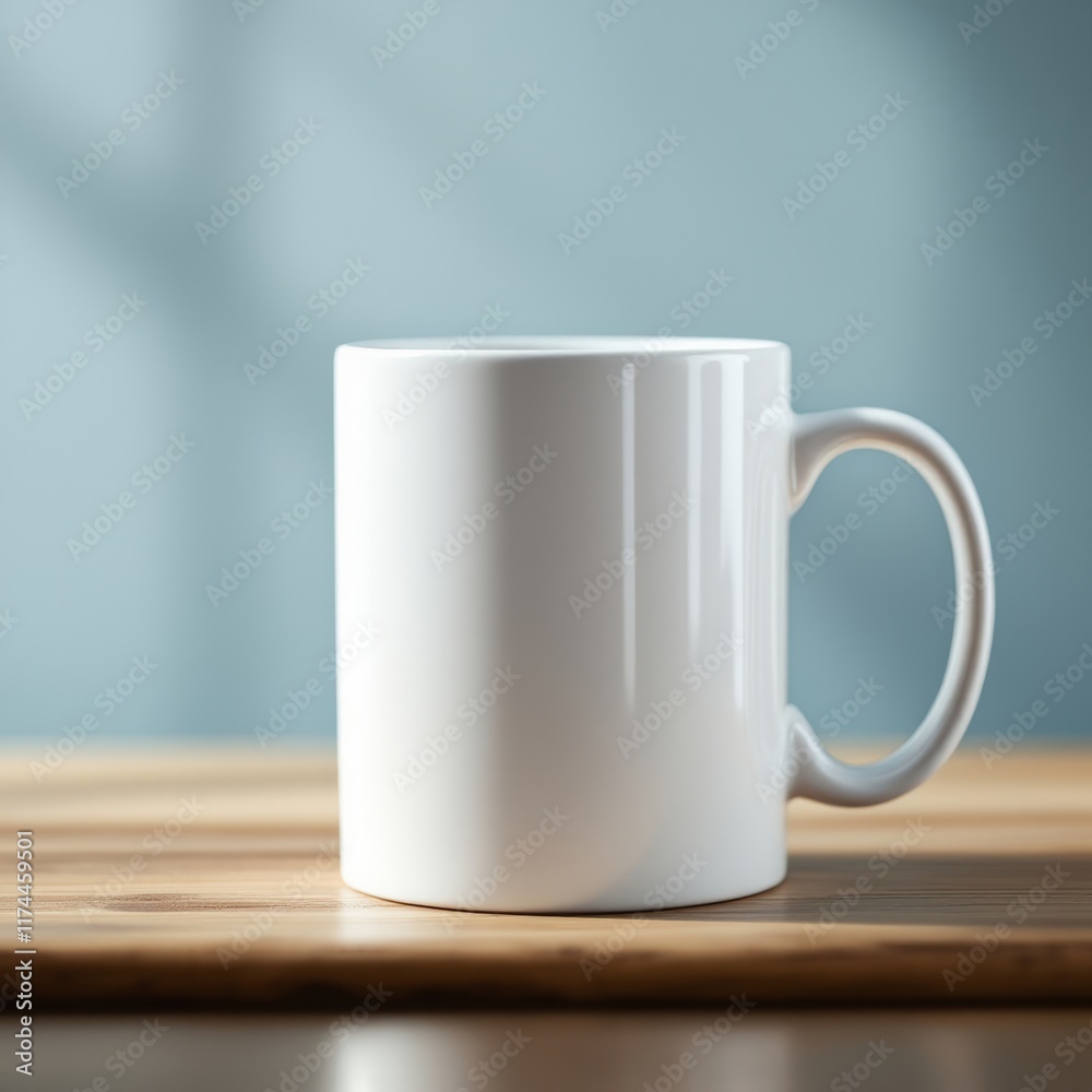 white cup on wooden table